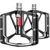 WILDKEN Pedali Flat MTB, Leggeri Pedali MTB in Alluminio, Antiscivolo Pedali Bici da 9/16 Impermeabile Antiruggine CNC 3 Cuscinetti Sigillati Nero Set Pedali Bici da Corsa per Bici da Corsa Gravel