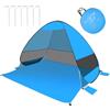 TOWEBOORY Tenda da Spiaggia, Tenda da Spiaggia Mare Pop Up Portatile Istantanea, per 3-4 Persone, Protezione Solare UPF 50+, Custodia Inclusa per Vacanza Campeggio Viaggi (Blu)