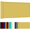 FENYIGE Tende da Sole Quadrate 80 x 250 cm Impermeabile Tenda a Vela Tenda in Poliestere Pes con Protezione Antivento e UV Perfette per Giardino Terrazza e Balcone, Color Crema