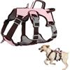 LiebeDD Pettorina Cane di Taglia Piccola Media, Regolabile Traspirante Comodo Pettorina Anti Tiro per Cani con 2 Antifuga Maniglie, per Corsa y Passeggiate, Rosa+Anello al Seno, L