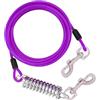 MDJYMYZ Cavo per cani, corridore per cani da cortile, resistente, resistente, con clip superiori durevoli per esterni, robusto guinzaglio lungo per addestramento cani per cortile o campeggio, viola (0,7 m)