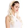 WIG ME UP - WH5044-613 Mezza parrucca Toupet Cerchietto Fascetta capelli Biondo platino Ondulati Ricci 65 cm