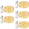btfarm 5 Pezzi Lucine Led Decorative a Batteria con Timer, 2 M 20 LED Luci Natale Batteria Impermeabile, Mini Filo Luci Led Battery Decorative per Interni e Esterni, Feste, Matrimonio, Bianco Caldo