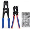 Iwiss iCrimp Set di Utensili per Crimpatura Funi Metalliche, Pinza Crimpatrice per Fili con 330 Pezzi Manicotti ad Occhiello e 45 Pezzi Kit Swager, Pinza Crimpatrice con Kit Tagliacavi