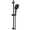Lonheo Colonna Doccia senza Miscelatore, Saliscendi Doccia Acciaio Inox 70cm con Soffione a 3 Getti, Tubo Flessibile 150cm e Supporto Regolabile, Nero