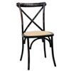 Sedia in Legno Cross Back Nero Antico Pub Paglia Pompei
