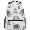 Mnsruu Zaino per bambini con elefante arcobaleno per ragazzi e ragazze scuola elementare scuola elementare borsa per libri zaino per computer portatile zaino casual da viaggio, zaino leggero, #01, M