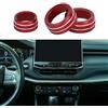 Hihaha A/C Copertura Anello Manopola Interruttore Controllo Volume Media Condizionatore d'Aria per Jeep Compass 21-23 Decalcomania Interna Elegante Lega di Alluminio 3 Pz Rosso
