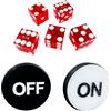 Yuanhe Casino Craps - Set di dadi da casinò serializzati di precisione da 19 mm, set di 5 dadi da casinò rossi e pulsante on/off da 7,6 cm