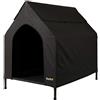 lionto Brandina coperta cani Cuccia rialzata Lettino cani tetto nero (S) 90x65x85 cm