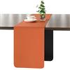 Myir JUN Runner da Tavolo, Moderno Runner da Tavolo Lavabile Runner da Tavolo all'aperto a Doppia Faccia in pelle Impermeabile Antiscivolo e Utilizzabile 30 X 183 cm (Nero Arancione)
