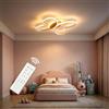 Dythwron 38CM Plafoniera Cameretta Bambini Lampadario, 40W Farfalla Cameretta Plafoniera Led Soffitto con Telecomando con Funzione di Luce Notturna, Lampade a Soffitto Cameretta Bambina camera