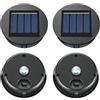 ELUTENG 4 Pezzi Luci Solari di Ricambio a LED, 8cm Lanterne Solari da Esterno Impermeabile IP55, Pannello Solare per Luci Ricambio Lampada Solare da Giardino