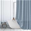 ggaimwf Tenda doccia bohemien tessuto con texture lino tenda per bagno con nappe Resistente all'acqua lavabile tenda doccia stile bohemien country con ganci 180 x 200 cm Blu