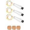 KOBWA Luci Sughero Vino, Fil Rame 15 LED USB Ricaricabili, 59 Pollici - DIY Decor Bottiglie, Matrimoni Feste, Casa Est/Giardino Natale(Multicolore, 3 Pezzi)