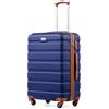 COOLIFE Valigie Valigia Trolley rigido ultraleggero e capiente,Chiusura a combinazione laterale con TSA, 4 ruote per facilitare il trasporto (Blu Marrone, 77cm)