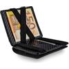 WEST Magic Wallet Classic Portafoglio Sottile con Portamonete XL Carbonio | Bande elastiche resistenti tengono carte e banconote in ordine; protezione RFID e confezione regalo incluse.