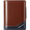PORRASSO Portafoglio Uomo Portamonete Pelle Carte di Credito Protezione RFID Portafoglio Porta Tessere Porta Carte Credito Bifold Portafoglio Caffè