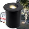 SSC-LUXon JUAVI - Faretto da incasso a pavimento per esterni, IP67, a LED, colore: nero opaco, 230 V, con lampadina LED GU10, 3 W, luce bianca calda
