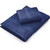 Bassetti Dream - Set Asciugamani Da Bagno Viso e Bidet Coppia Asciugamani da Bagno con Ospite 430 g/mq | 60x110 cm + 40x60 cm | (NAVY)