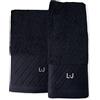 Liu jo Milano Set asciugamano in spugna viso più ospite 1+1 Diagonal di Liu Jo con logo (NERO)