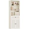 Coleshome Libreria con Ante e Cassetti a 5 Ripiani, Scaffale salvaspazio per Soggiorno, Ufficio, Camera da Letto (Bianco)