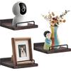Kldgris Mensole da Muro di Legno Set di 3 Mensola da Parete per Decorazioni, Con Ferro Battuto, per Soggiorno, Camera da Letto, Studio, Bagno, Cucina (Marrone)