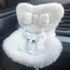Sbyzm Seggiolino auto per bambole La-bubu da 17 cm, clip di ventilazione per sedile auto per bambole da 10-17 cm, carino seggiolino auto di sicurezza con morbido cuscino per fan delle bambole cieche