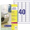 Avery Zweckform Avery L6140-20- Set di Etichette per Identificare Cavi ElettriciBianco, 45.7 x 25.4, 800 Pezzi