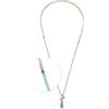 Jewels by Leonardo, collana donna - lunga catena infinita in acciaio inox dorato - perle di vetro in delicati toni turchesi - ciondolo con nappa, lunghezza 80 cm - gioiello regalo per donne - 024896,