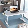 HUOLE Lapdesk - Tavolo da letto per computer portatile, regolabile in altezza e angolo, pieghevole, reclinabile per divano/scrivania/pavimento-60 x 40 x 27-40 cm (lampada da tavolo) grigio