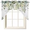 Onekaccu Mantovana per finestra della cucina, motivo botanico primaverile ed estivo, con foglie di eucalipto, per camera da letto, bagno, sopra il lavello, con tasca per asta del lavello, mantovane decorative,