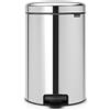 Brabantia Pedal Bin Newicon Pattumiera a Pedale, Secchio Interno in Plastica, Inox Lucido, 20 lt