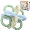 KRISFD Dentizione e Anello di Presa per Bambini Massaggia Gengive Neonati Anello Massaggiagengive Facili da Afferrare Giochi Dentizione Neonato Giocattolo Dentizione in Silicone Senza BPA
