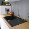 evineo line 500 lavello da cucina con ripiano laterale La: 78 P: 50 mm, reversibile, LID100SAN, line 500 antracite [Lavelli da Cucina > per Base Sottolavello a partire da 50 cm]
