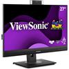 ViewSonic VG2756V-2K Monitor per videoconferenza da 27 pollici 1440p con webcam, alimentazione a 2 vie, USB C da 90 W, docking Gigabit Ethernet RJ45 integrato, inclinazione ergonomica di 40 gradi