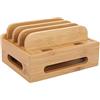 GZD Supporto per telefono, supporto multi-dispositivo per organizer in bambù Supporto per stazione di ricarica per telefono color legno per tablet cellulare per ufficio a casa per dispositivi
