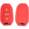 Generic Nordecco - Custodia in silicone per chiave auto Opel Corsa F Astra L VI 70 piastra Corsa Jeep Avenger 3 pulsanti Keyless Remote (rosso)