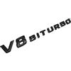 VmG-Store V8 Emblema in plastica con retro adesivo in schiuma (V8 Biturbo nero lucido)