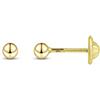Amberta Allure Orecchini a Lobo con Sfera da Donna in Oro Giallo 9ct: 3 mm