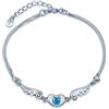 Yumilok - Braccialetto in argento Sterling 925 con ciondolo a forma di ali d'angelo, a doppia catena, per donne, adolescenti e ragazze