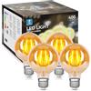 Aigostar Lampadina Vintage Edison LED E27 4W Equivalenti a 35W, Luce Calda 2200K, 400Lm, CRI＞80, G80 Stile Vintage Lampadine Decorativo, Non Dimmerabile, Pacco da 4 Pezzi