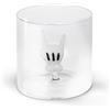 WD Lifestyle - Bicchiere in Vetro Borosilicato 250ml con Soggetto in Vetro Colorato Interno (Mano)