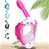 Khroom Maschera da snorkeling sicura per bambini dai 3 anni in su, testata da TÜV Rheinland, maschera integrale per snorkeling, Seaview Kids | maschera completa per immersioni subacquee (unicorno rosa