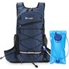 CestMall Zaino idrico CestMall con sacca d'acqua da 2 litri Zaino da escursionismo leggero Zaino da idratazione Pacchetto perfetto per il ciclismo all'aperto Maratona Corsa Sci Campeggio Arrampicata (Blue)