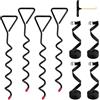 Absyrony 4 Picchetti a Vite Ancoraggio a Terra con 4 Cinghie Resistenti, Accessorio di Fissaggio, Set di Ancoraggio per Trampolino, 40 Cm Ancoraggi Robusti, per Un Fissaggio Sicuro nel Terreno