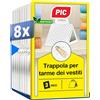 PIC Trappole Tarme Vestiti 8X - Antitarme per Armadi Vestiti con Feromoni - Trappole Adesive Anti Tarme Vestiti Armadio, Protezione fino a 3 Mesi per Armadio e Cassetti