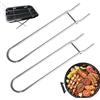 YALiya 2 Pezzi Sollevatore per Griglia per Barbecue,Pinza per Sollevamento Griglia Griglia per Impieghi Gravosi Impugnatura Antiscivolo ed Ergonomica, Accessorio per Barbecue, Utensili da Campeggio