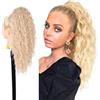 Ser Mulher Brianna Extension Coda Di Cavallo | Facile da applicare | Look naturale 100% | Termofibra resistente | Capelli Lunghi e Ricci,90 cm, 70 cm e 50 cm TERMOFIBRA (613 Biondo Platino, 50cm)
