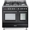 De Longhi Cucina a Gas 5 Fuochi Forno Elettrico Ventilato Multifunzione con Grill Larghezza x Profondità 90x60 cm Classe A colore Nero - MEM 965T NX ED